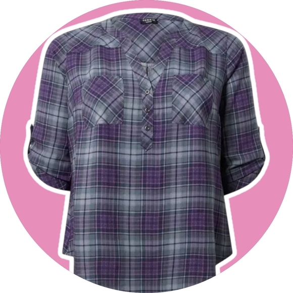 NEW! Torrid Harper 3/4 Sleeve Pullover Blouse Size M/L - Picture 1 of 11